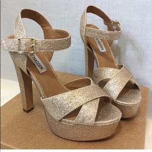 Steve Madden “Alexa” Platform gold heels